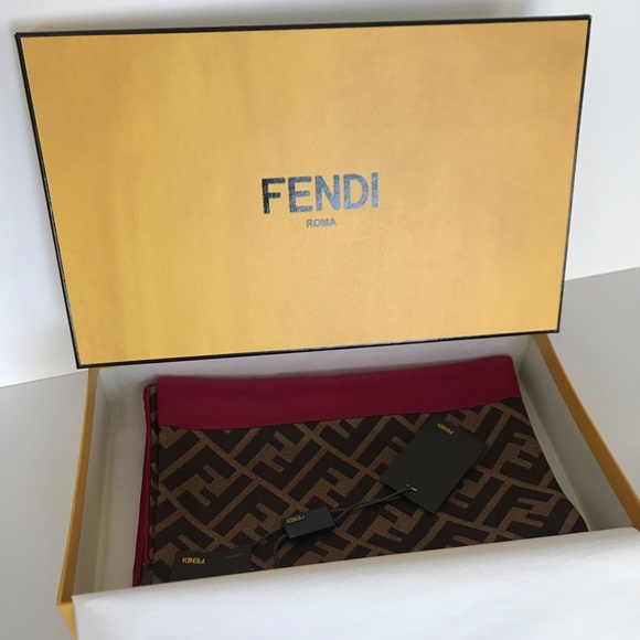 Fendi Foulard Cornice Zucca Silk Scarf - NWT - Picture 8 of 8
